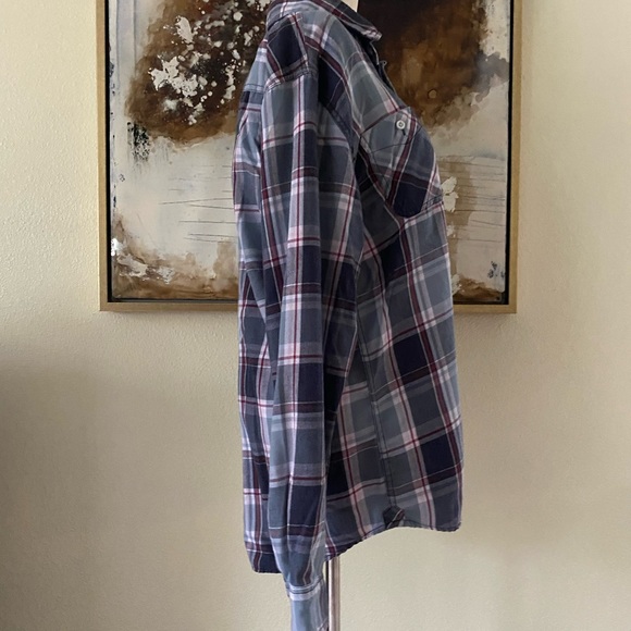 Weatherproof Vintage mens plaid flannel button down shirt size Large EC - Picture 4 of 10